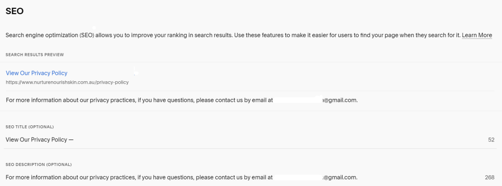 squarespace seo page settings